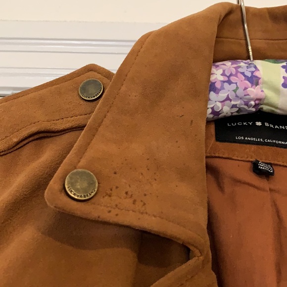 Lucky Brand Suede Camel-coloured Motorcycle Jacket - Picture 6 of 6
